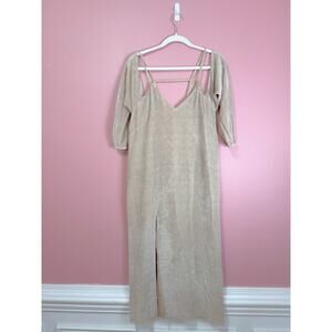 Michelle Mason Sand Cold Shoulder Printed Maxi Dress Size 2/XS